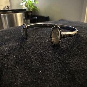 Smokey quartz with gunmetal band